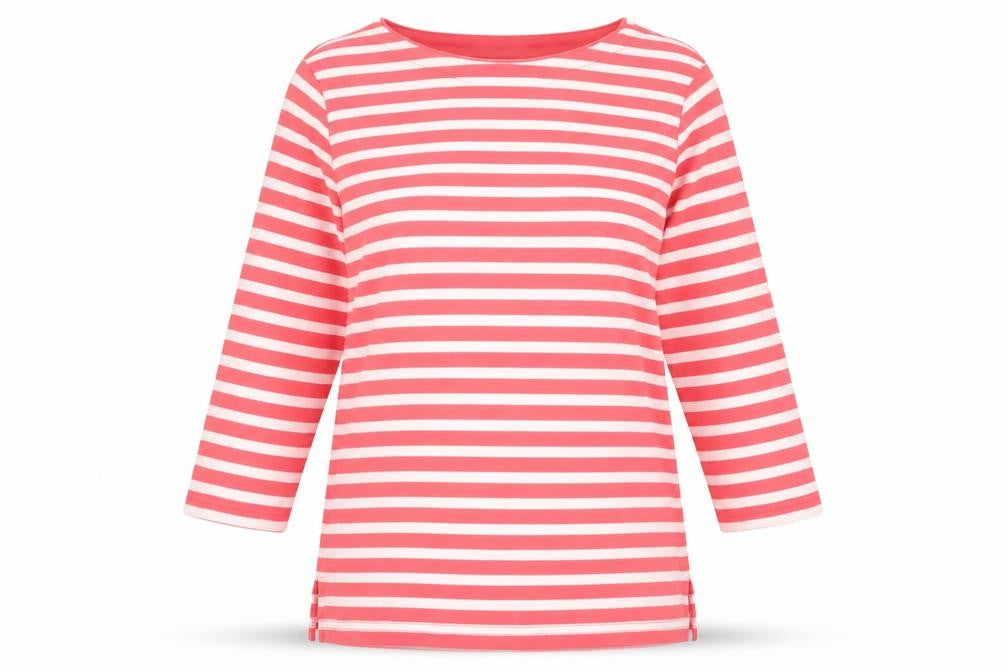 Damart Women's Pink Striped T-Shirt, Size 10/12