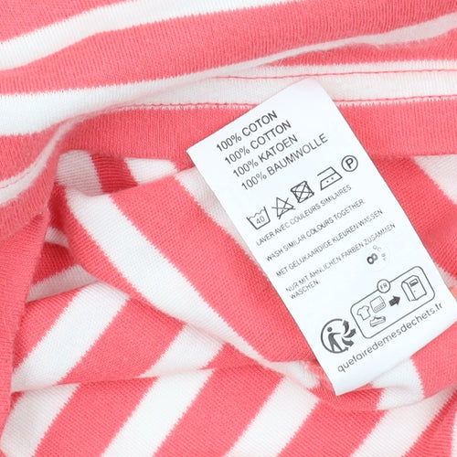 Damart Women's Pink Striped T-Shirt, Size 10/12