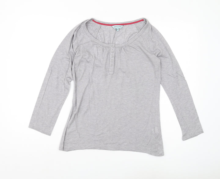 Dickins & Jones Women's Grey Basic Henley T-Shirt M