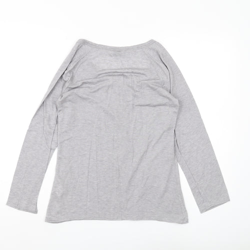 Dickins & Jones Women's Grey Basic Henley T-Shirt M