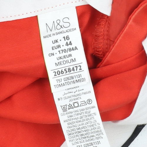 Marks and Spencer Women's Red Bermuda Shorts Size 16