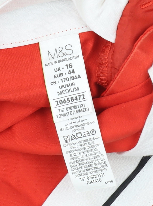 Marks and Spencer Women's Red Bermuda Shorts Size 16