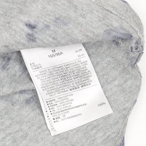 Gap Women's Grey Floral 3/4 Sleeve T-Shirt M