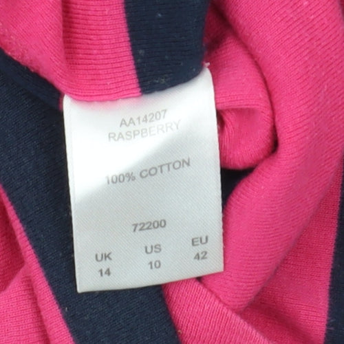Cotton Traders Women's Striped T-Shirt, Pink/Navy Size 14
