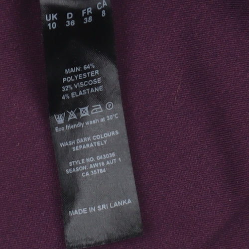 Eastex Women's Purple Straight Trousers Size 10