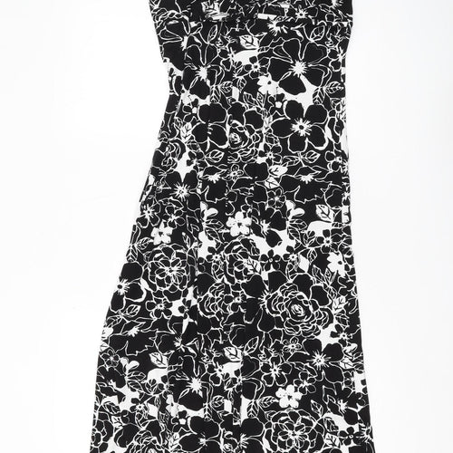 Per Una Women's Black Floral Midi Maxi Dress Size 12
