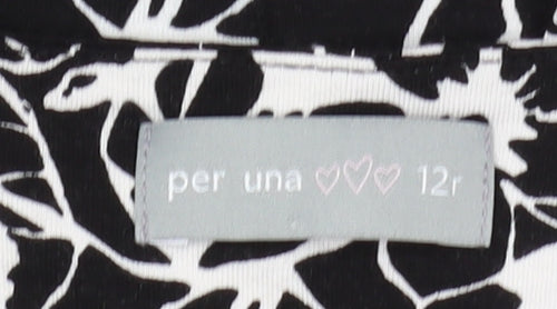 Per Una Women's Black Floral Midi Maxi Dress Size 12