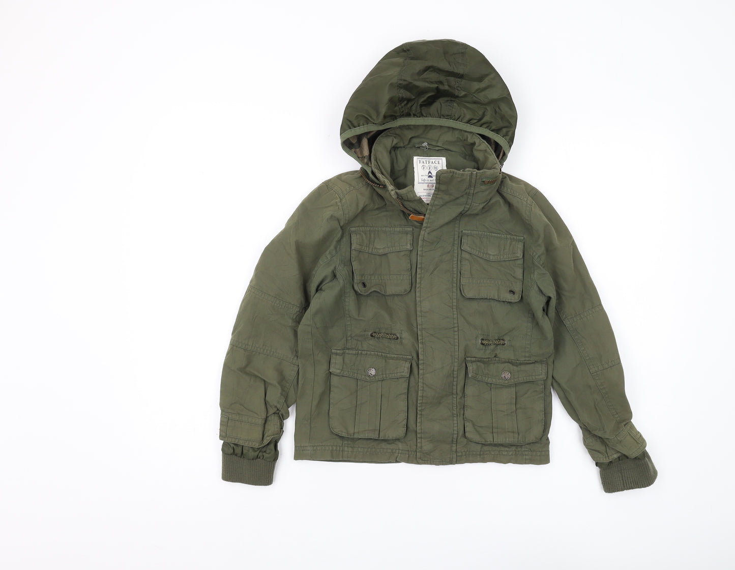 FatFace Boys Green Hooded Parka Jacket 8-9 Years