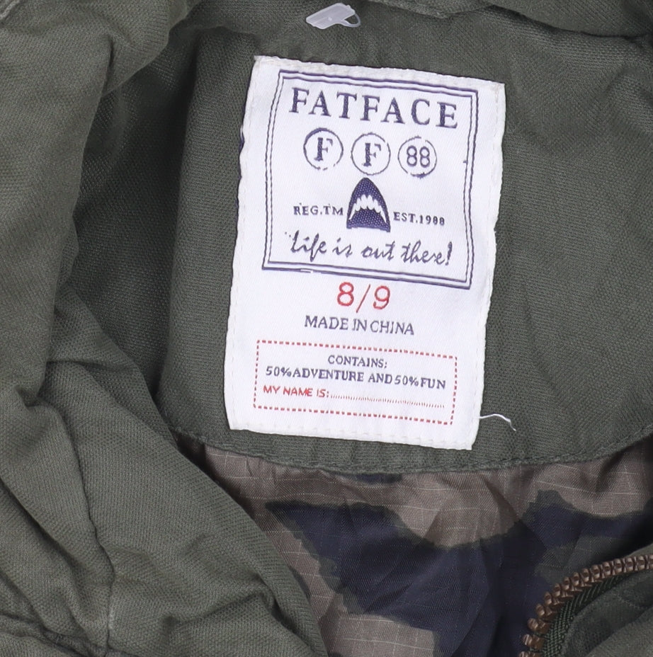 FatFace Boys Green Hooded Parka Jacket 8-9 Years