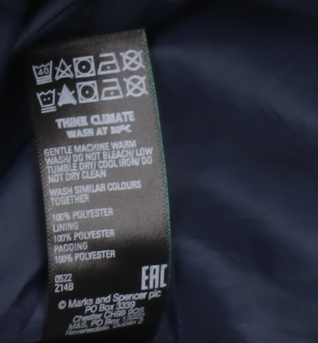 Marks and Spencer Women's Blue Puffer Jacket Size 20