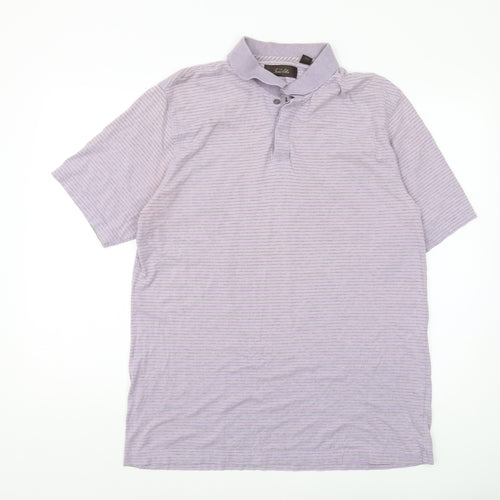 Tasso Elba Men’s L Purple Striped Polo Shirt
