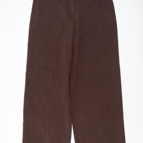 Marks and Spencer Women's Brown Wide-Leg Trousers Size 14