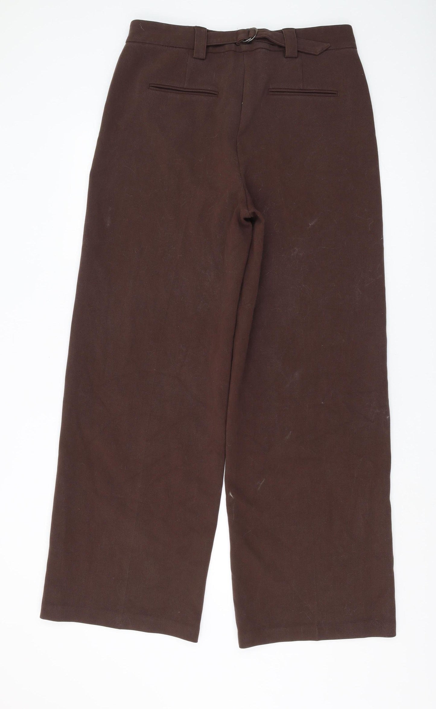 Marks and Spencer Women's Brown Wide-Leg Trousers Size 14