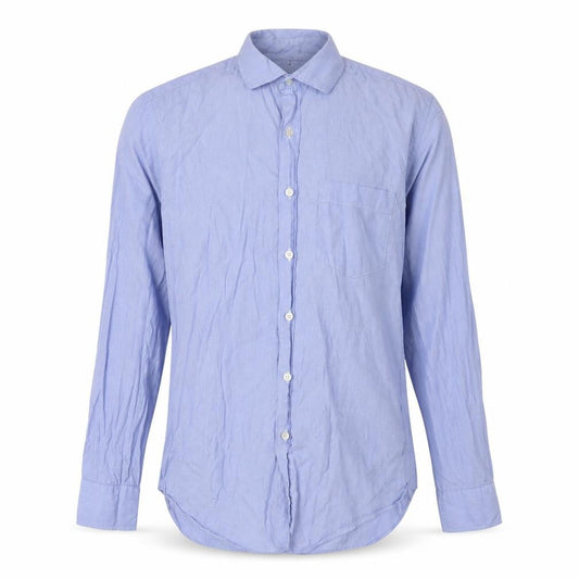 Front view of J.CREW Men's Blue Slim Fit Button-Up Shirt, size S