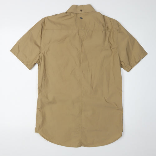 Firetrap Men's Beige Short Sleeve Shirt M Casual