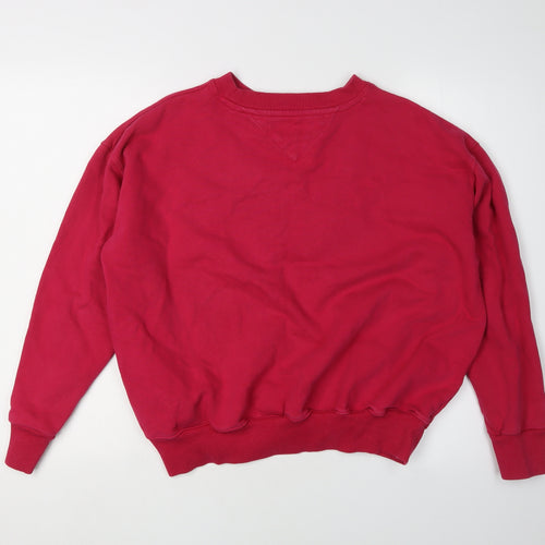 Tommy Jeans Red Unisex Sweatshirt - Size S, Logo Pullover