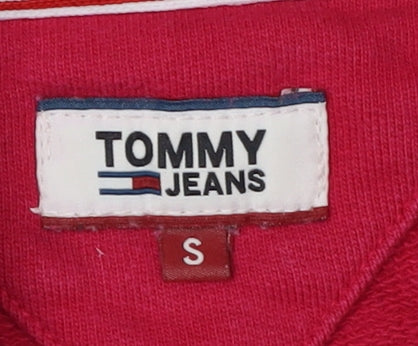 Tommy Jeans Red Unisex Sweatshirt - Size S, Logo Pullover