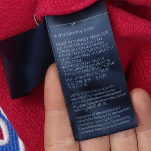 Tommy Jeans Red Unisex Sweatshirt - Size S, Logo Pullover