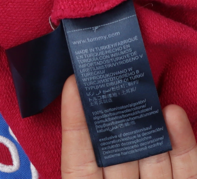 Tommy Jeans Red Unisex Sweatshirt - Size S, Logo Pullover