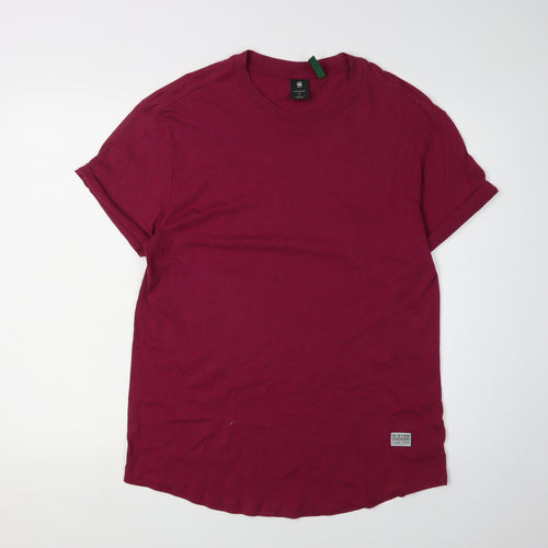 G-Star Raw Men's Red Cotton T-Shirt, Short Sleeve, Size S