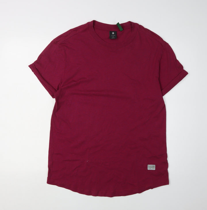 G-Star Raw Men's Red Cotton T-Shirt, Short Sleeve, Size S