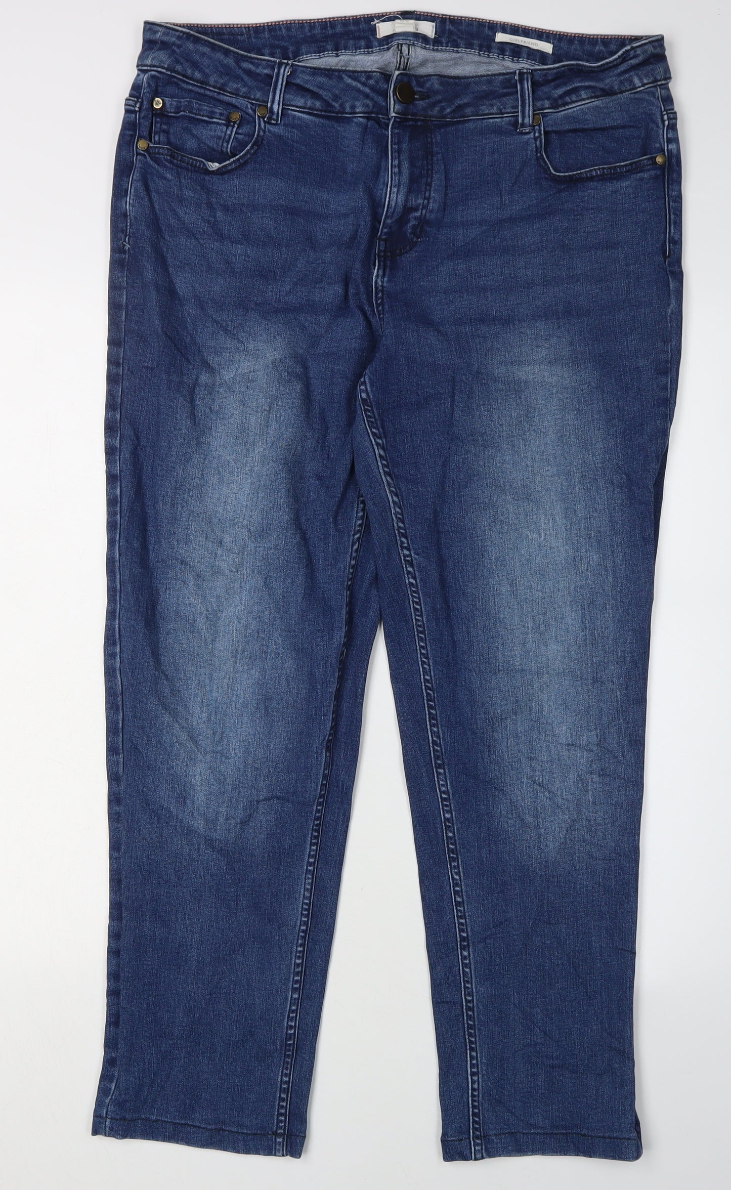 Joules Women's Blue Denim Jeans, Size 14, Medium Wash