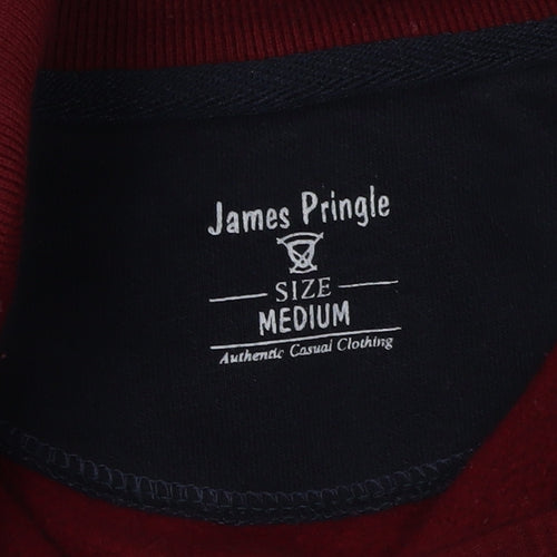 James Pringle Men's Red M Long Sleeve Polo Shirt