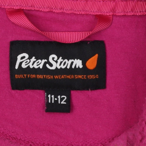 Peter Storm Girls Pink 1/4 Zip Sweatshirt 11-12 Years