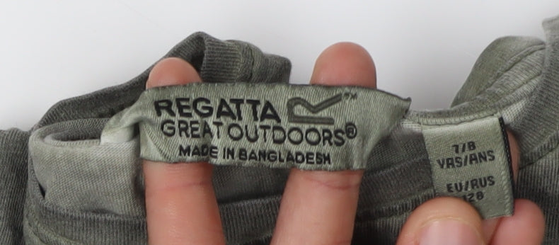 Regatta Grey T-Shirt Unisex Kids 7-8 Years Basic Style