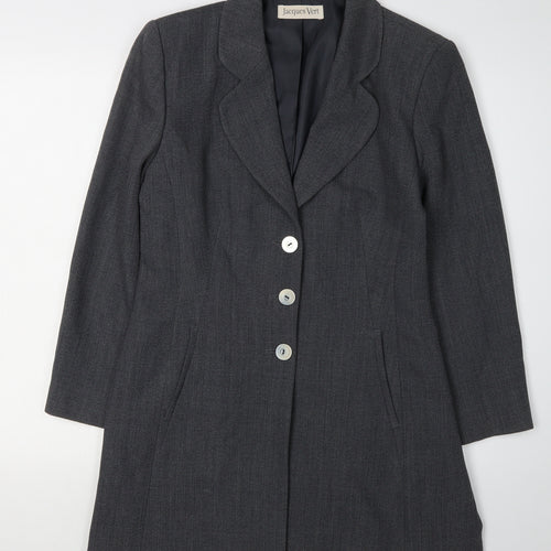 Jacques Vert Womens Grey Wool Blazer Jacket Size 12
