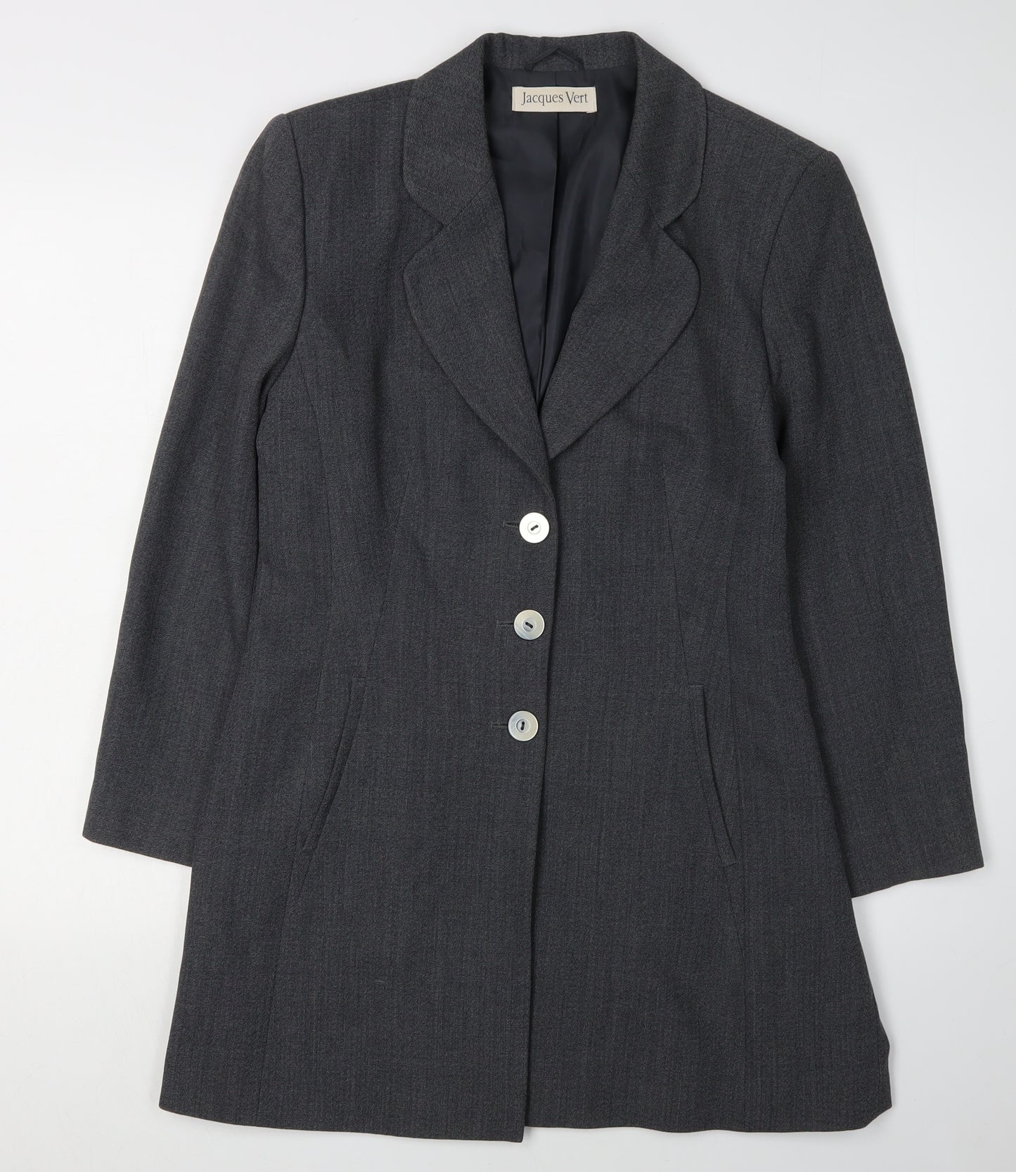 Jacques Vert Womens Grey Wool Blazer Jacket Size 12