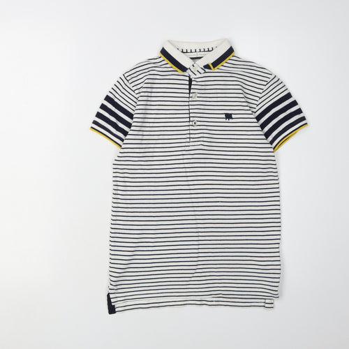 Jasper Conran Boys White Polo 8-9 Years Striped