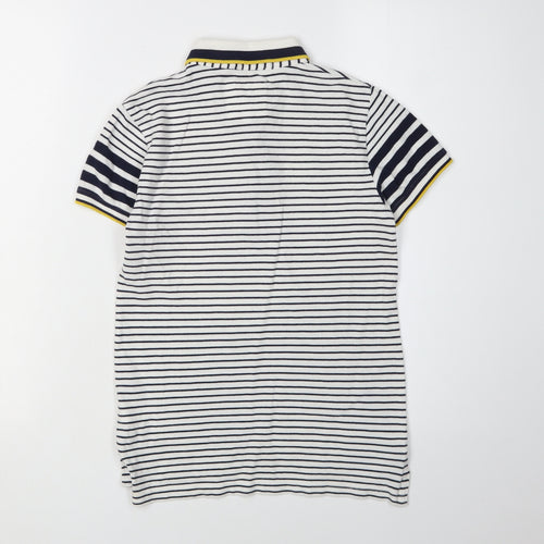 Jasper Conran Boys White Polo 8-9 Years Striped