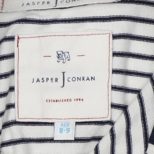 Jasper Conran Boys White Polo 8-9 Years Striped