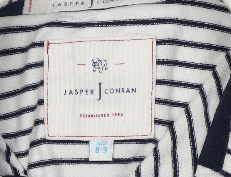 Jasper Conran Boys White Polo 8-9 Years Striped