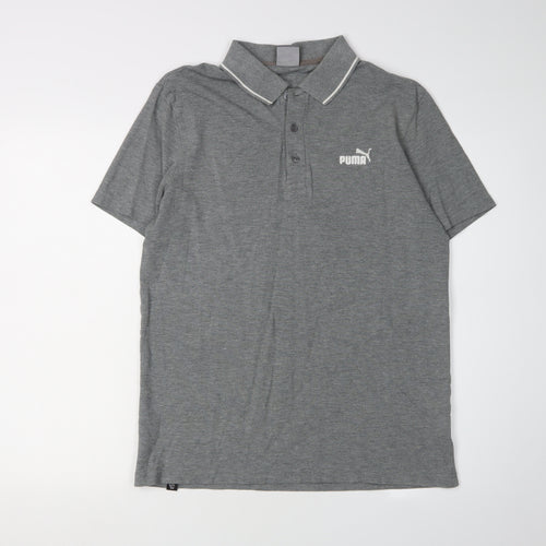 Puma Men's Grey Polo Shirt M