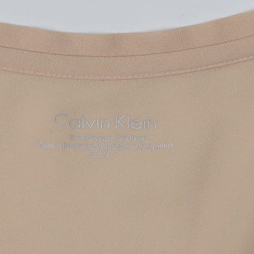 Calvin Klein Women's Beige Tank Top M Sleeveless