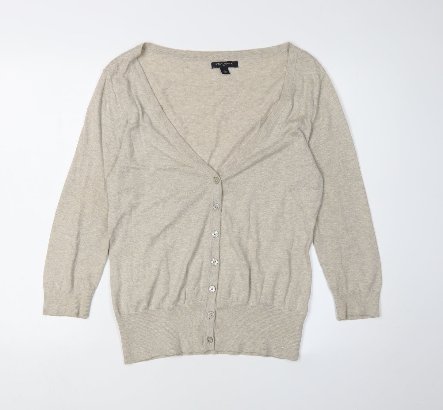 Banana Republic Women's Beige Cardigan, Size L, V-Neck