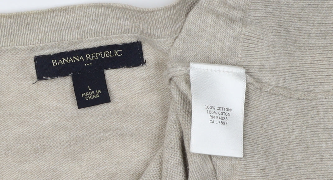 Banana Republic Women's Beige Cardigan, Size L, V-Neck