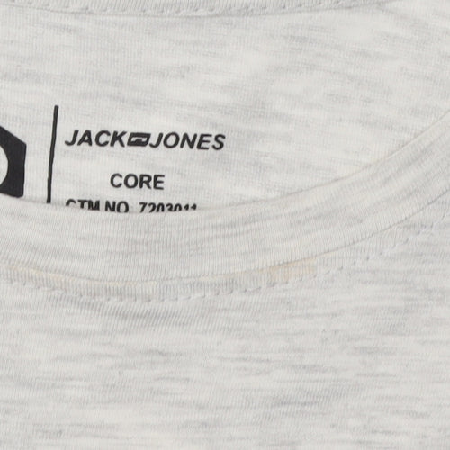 Jack & Jones Men’s Grey S T-Shirt, Long Sleeve, Crew Neck