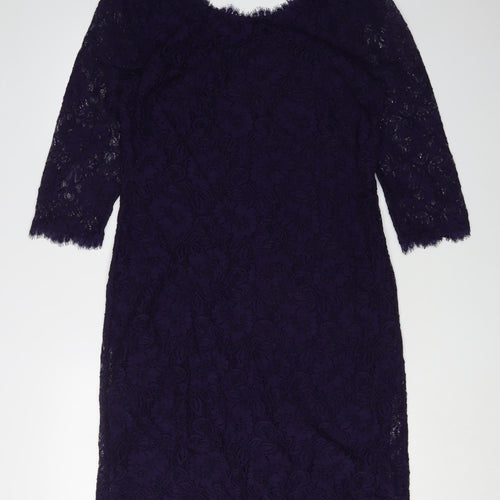 Jasper Conran Women's Black Lace Sheath Dress Size 14