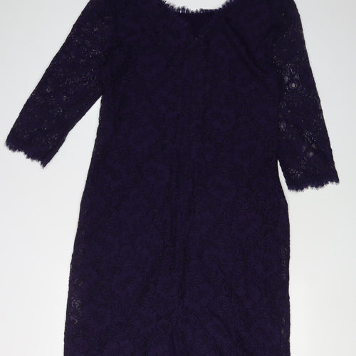 Jasper Conran Women's Black Lace Sheath Dress Size 14