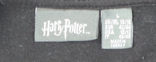 Harry Potter Women's Black Sequin Pullover Sweatshirt L