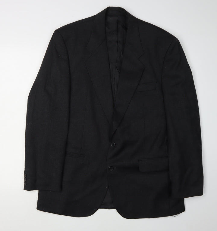 Centaur Men's Black Blazer 42 Regular Wool Formal Jacket