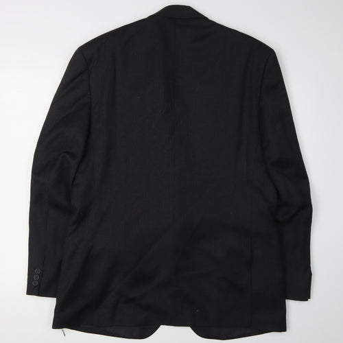 Centaur Men's Black Blazer 42 Regular Wool Formal Jacket