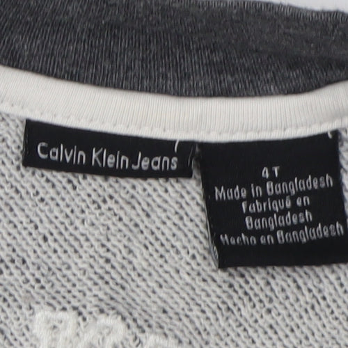 Calvin Klein Boys Grey Full Zip Sweatshirt 4 Years