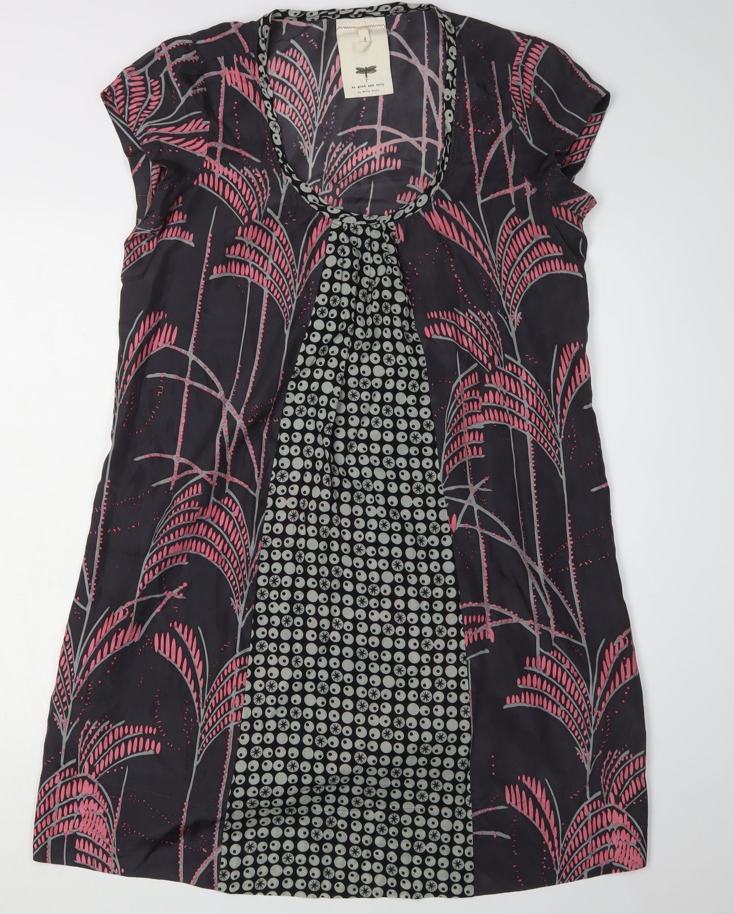 White Stuff Women's Multicoloured Silk Shift Dress Size 12