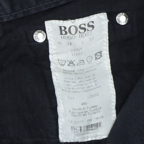 Hugo Boss Men's Black Straight Jeans Size 34