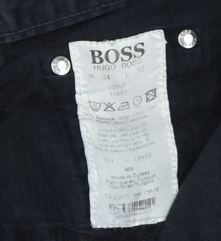 Hugo Boss Men's Black Straight Jeans Size 34