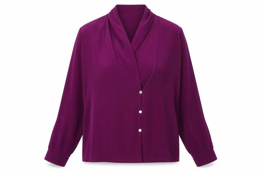 Front view of Windsmoor Women's Purple Collared Blouse, size 14